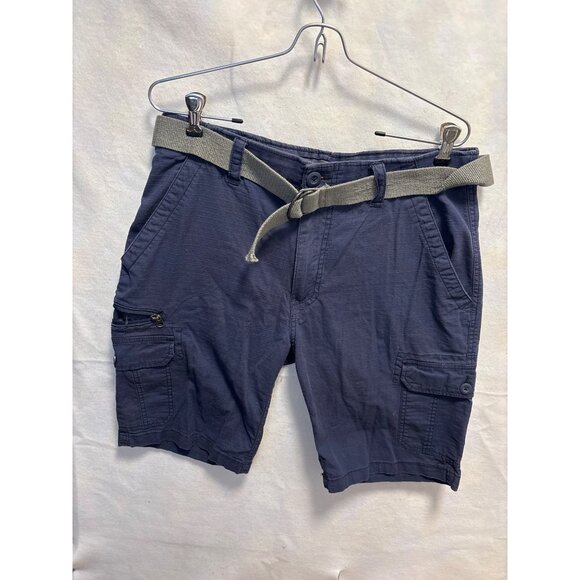 Wearfirst Mens Navy Cargo Shorts With Belt Size 34 Cotton Blend - Picture 1 of 11